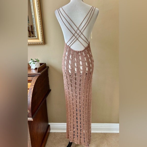 Flook the Label Maia Hand Crocheted Maxi Dress Macrame Cover Up Coco XS NWT - Picture 8 of 13